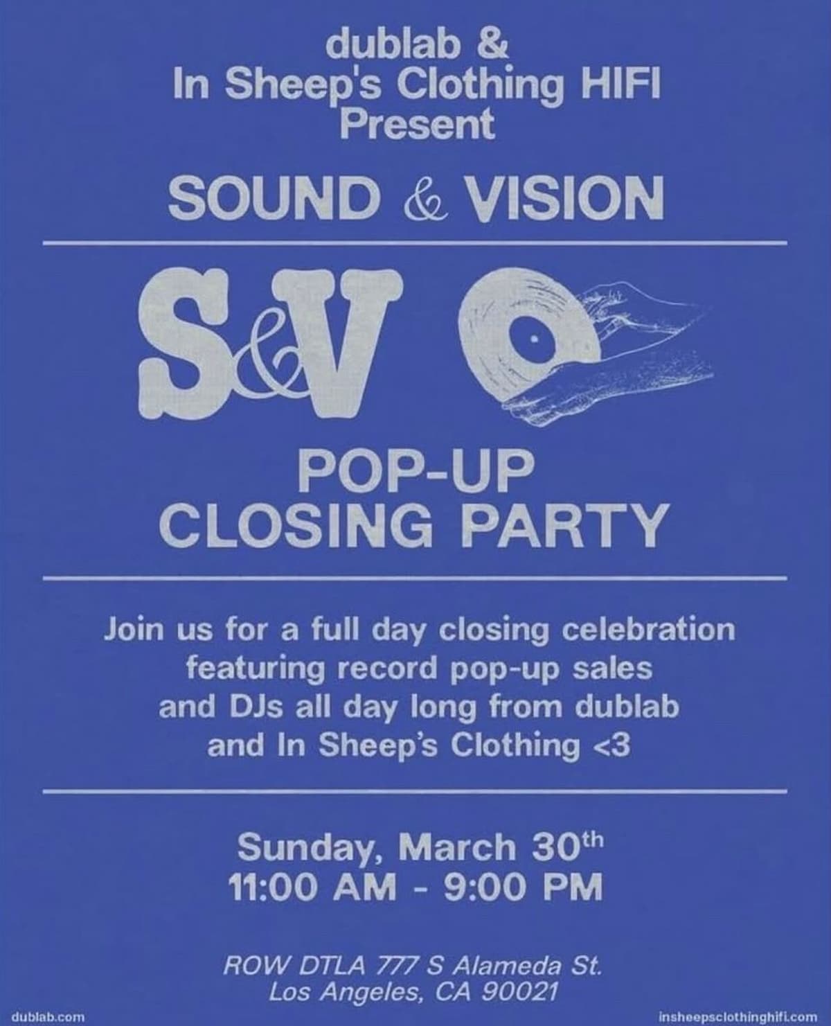Sound & Vision Closing Party