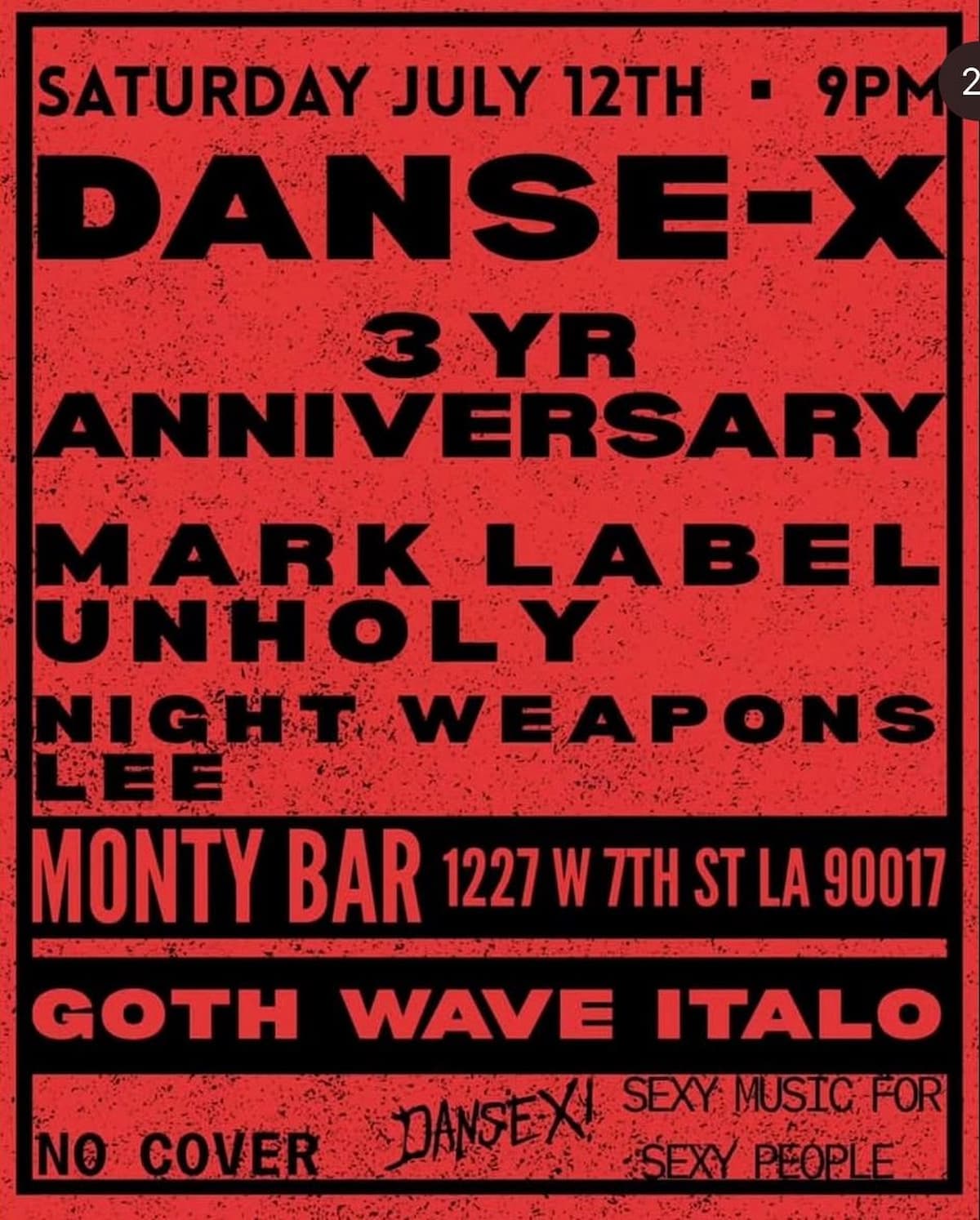 DANSE-X 3 YR ANNIVERSARY