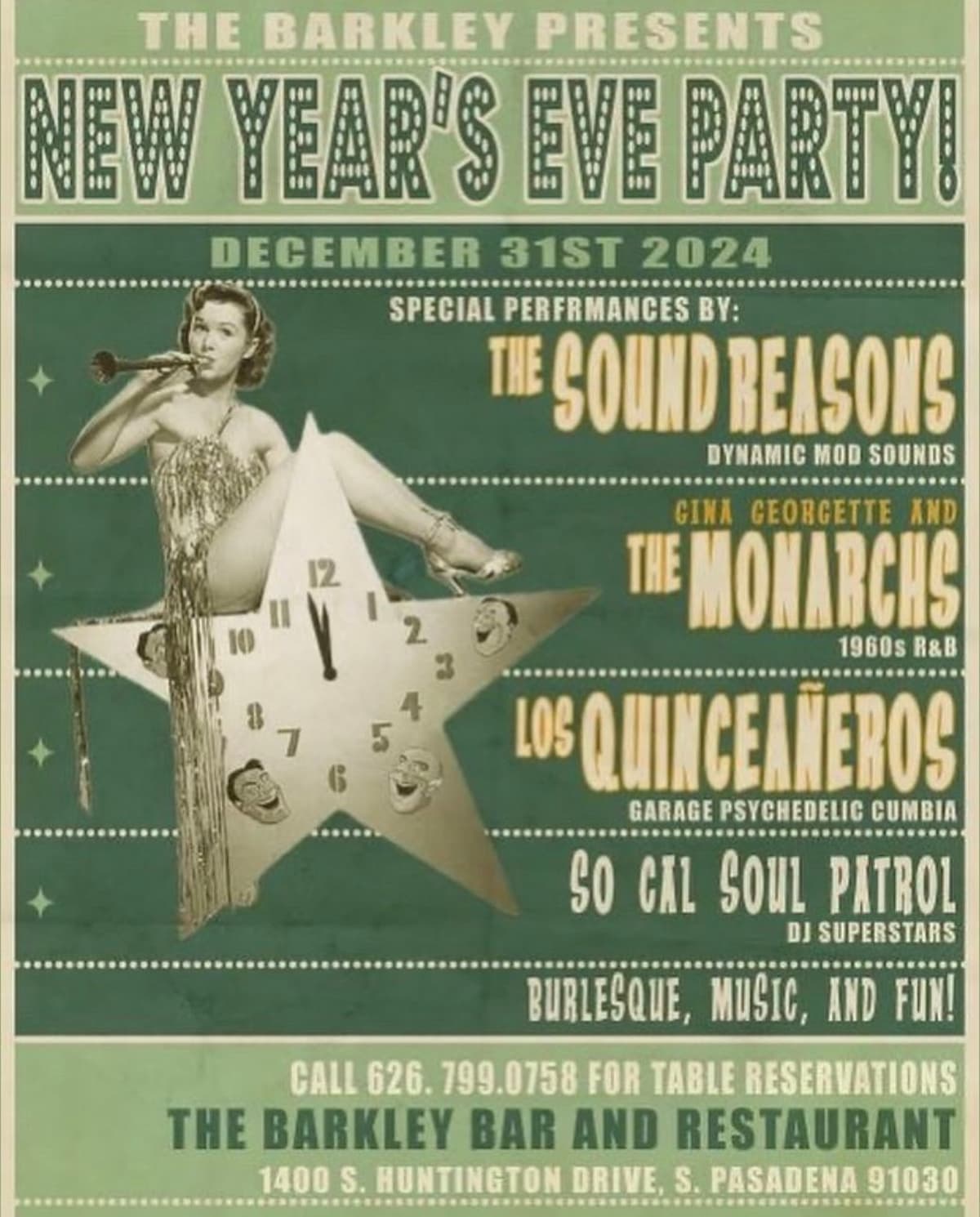 NYE with The Sound Reasons / The Monarchs / Los Quinceañeros / DJ So Cal Soul Patrol