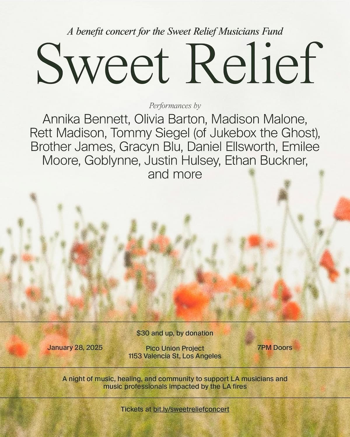 Sweet Relief: a night of music & community