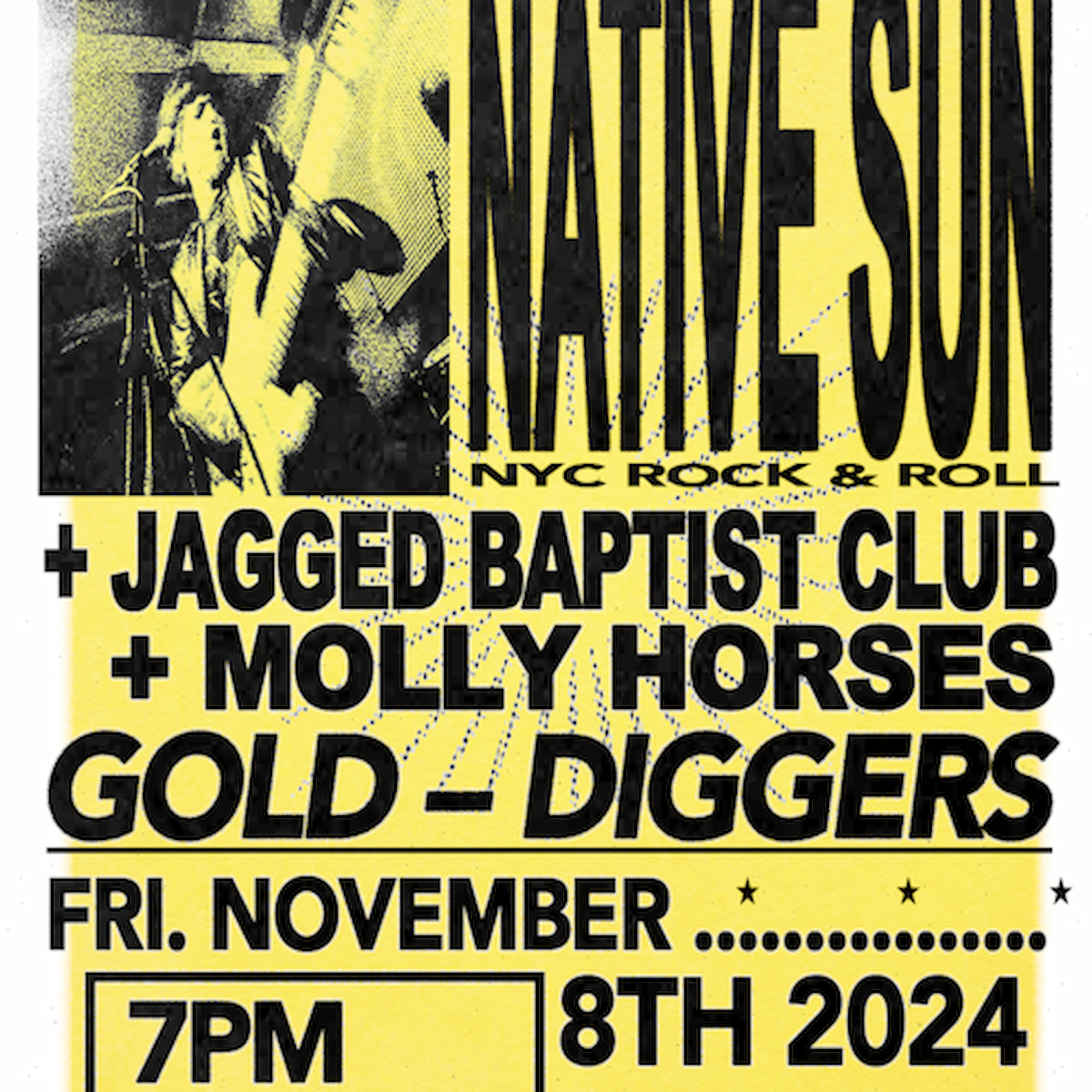 Native Sun / Jagged Baptist Club / Molly Horses